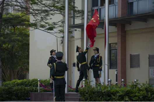 中西医临床学院举行“我为祖国升国旗”活动